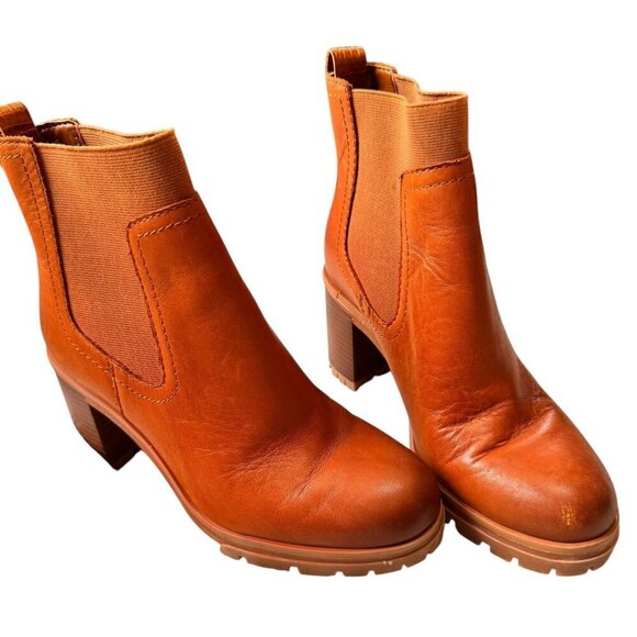 Vince Camuto Denniel Chelsea Bootie Pull On Close Toe Block Heeled Boots Sz 71/2 - Picture 5 of 11